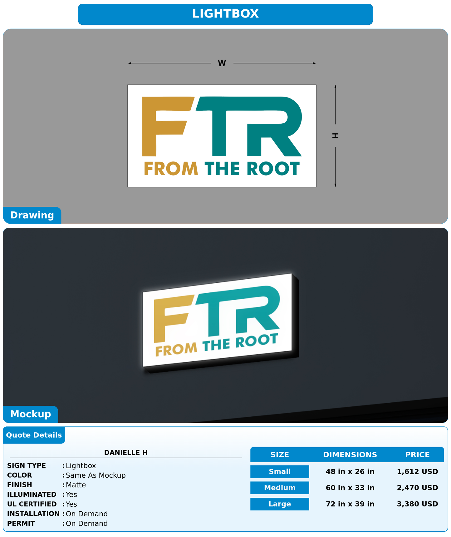 CUSTOM MOCKUP SIGN FOR Danielle H