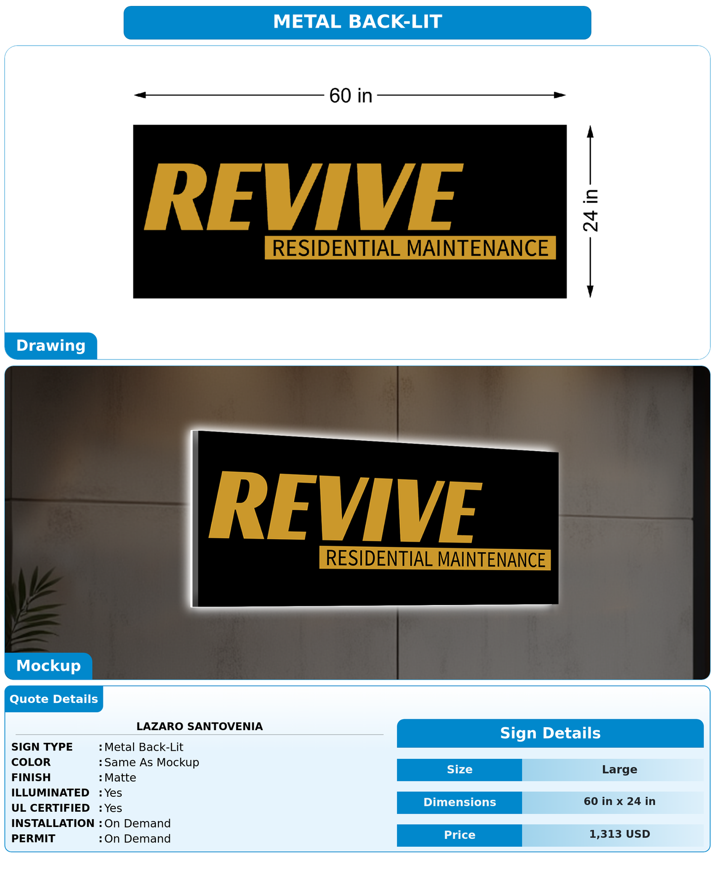 CUSTOM MOCKUP SIGN FOR lazaro santovenia