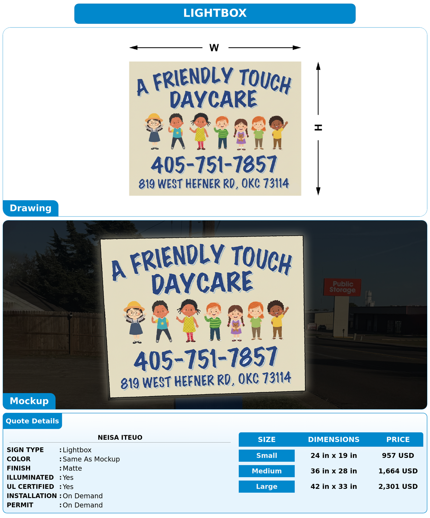 CUSTOM MOCKUP SIGN FOR Neisa Iteuo