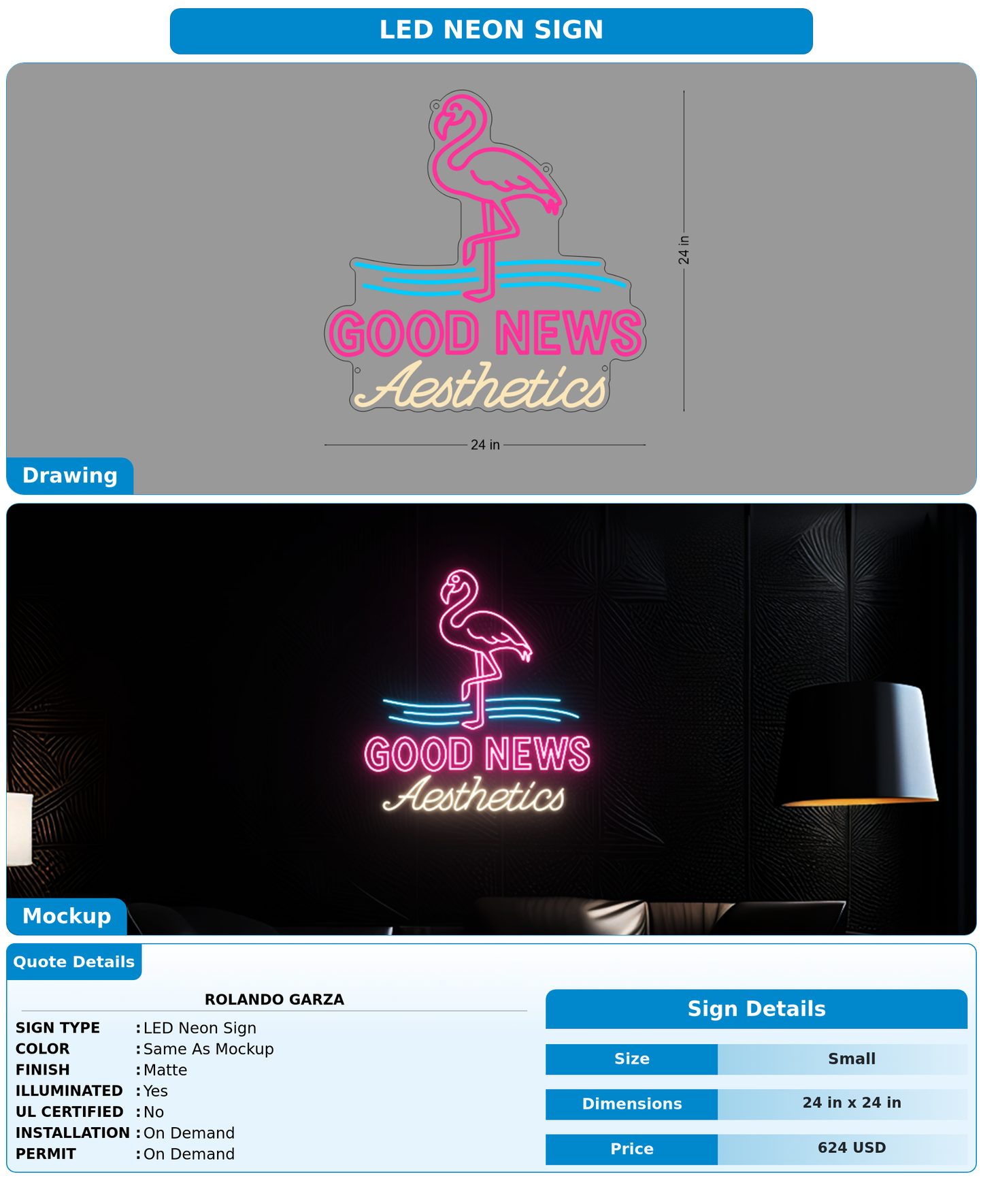 CUSTOM MOCKUP SIGN FOR Rolando Garza