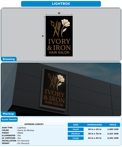 CUSTOM MOCKUP SIGN FOR Katarina Lubicky
