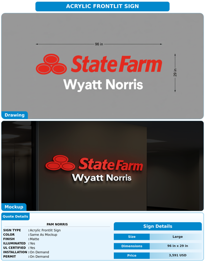 CUSTOM MOCKUP SIGN FOR Pam Norris