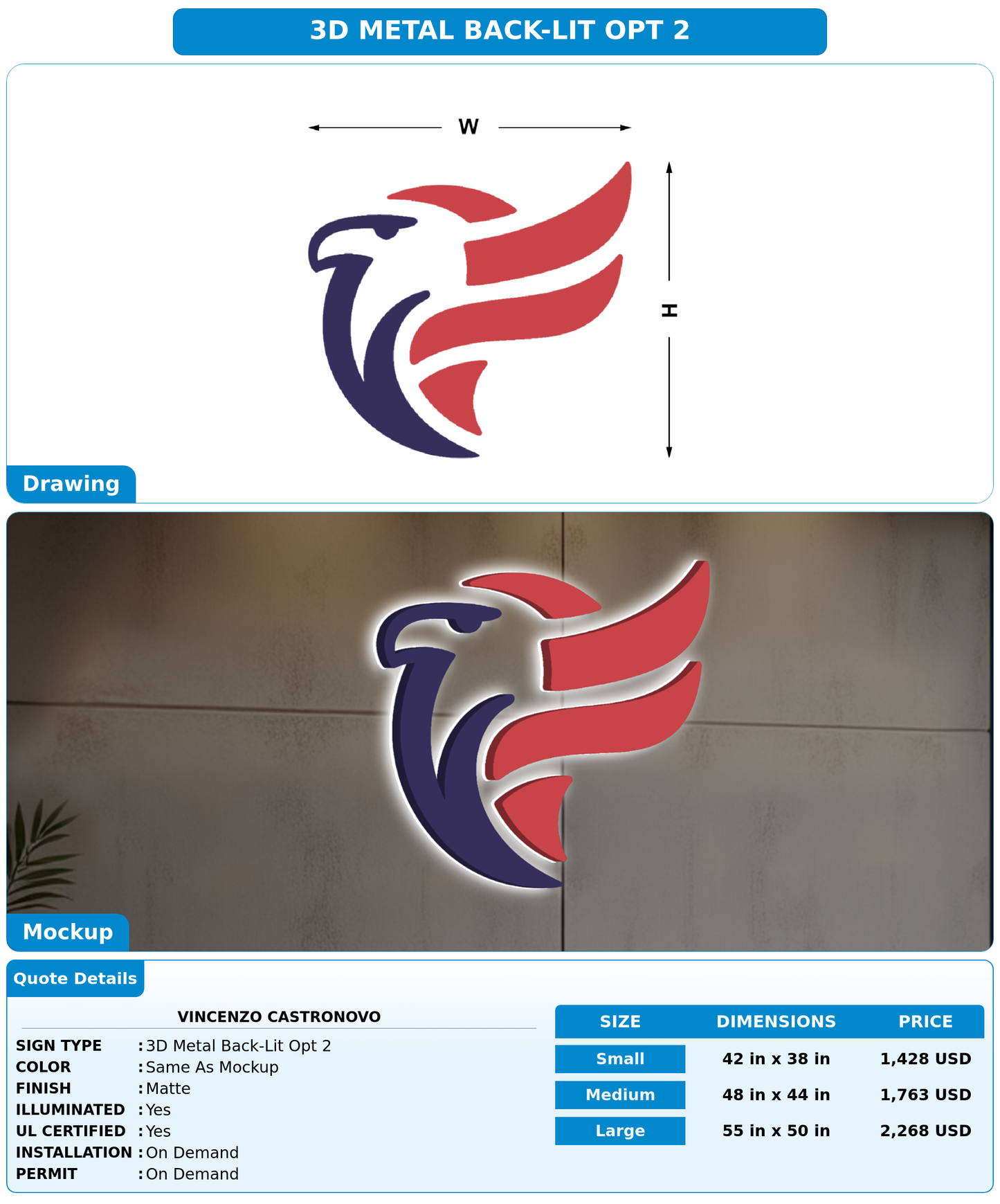 CUSTOM MOCKUP SIGN FOR Vincenzo Castronovo