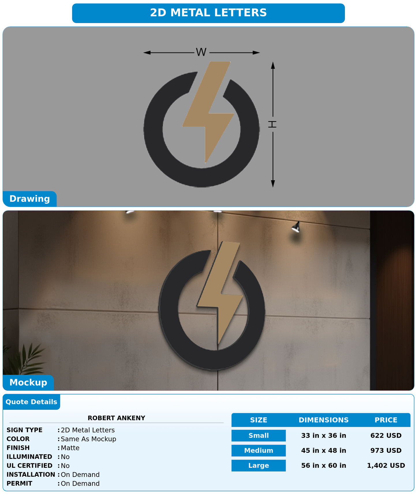 CUSTOM MOCKUP SIGN FOR Robert Ankeny
