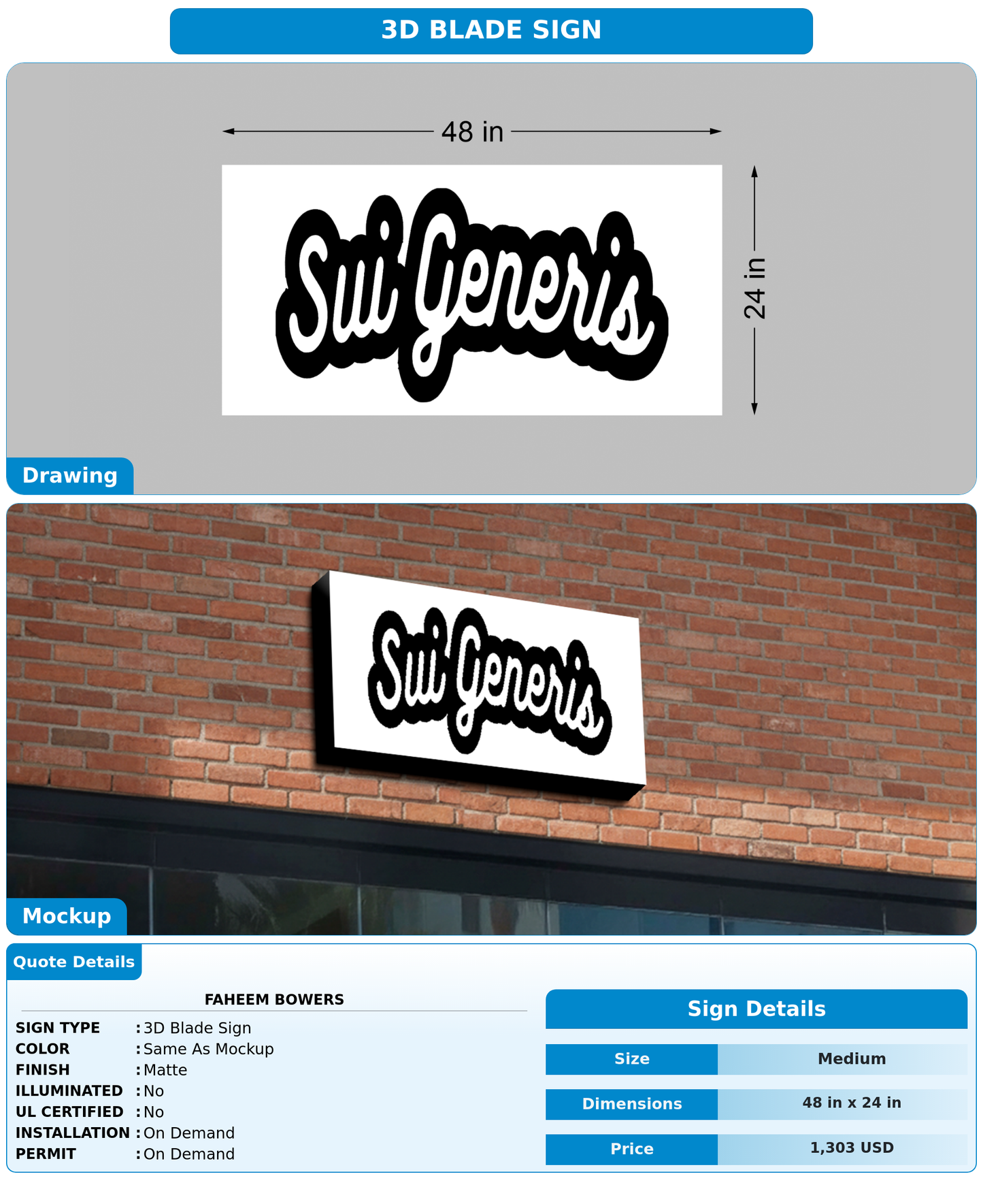 CUSTOM MOCKUP SIGN FOR Faheem Bowers