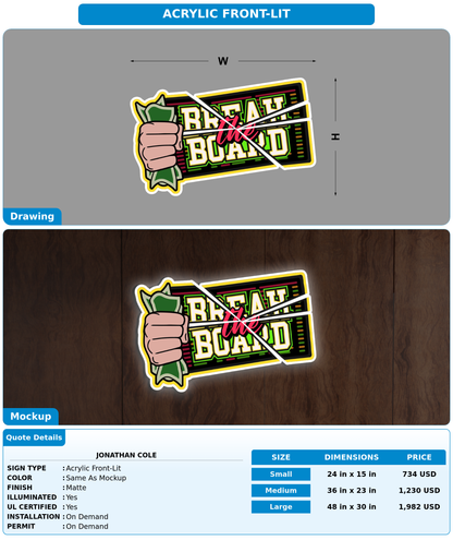 CUSTOM MOCKUP SIGN FOR Jonathan Cole