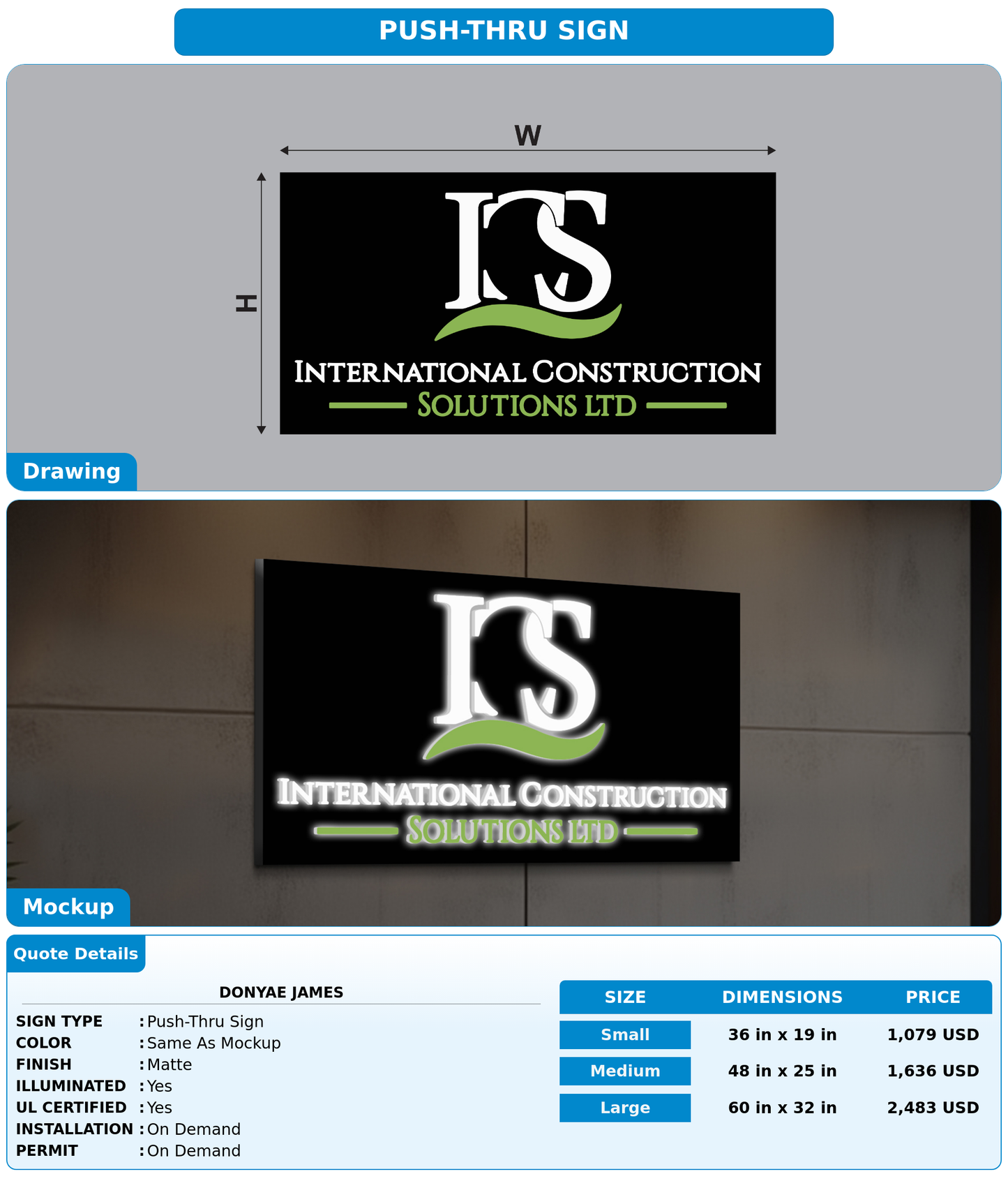 CUSTOM MOCKUP SIGN FOR Donyae James