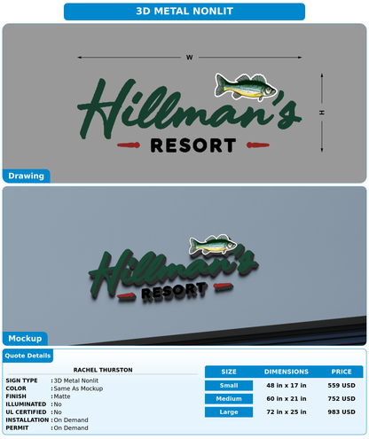 CUSTOM MOCKUP SIGN FOR Rachel Thurston