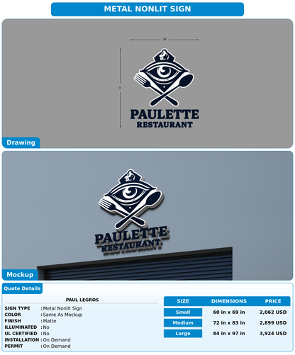 CUSTOM MOCKUP SIGN FOR Paul Legros