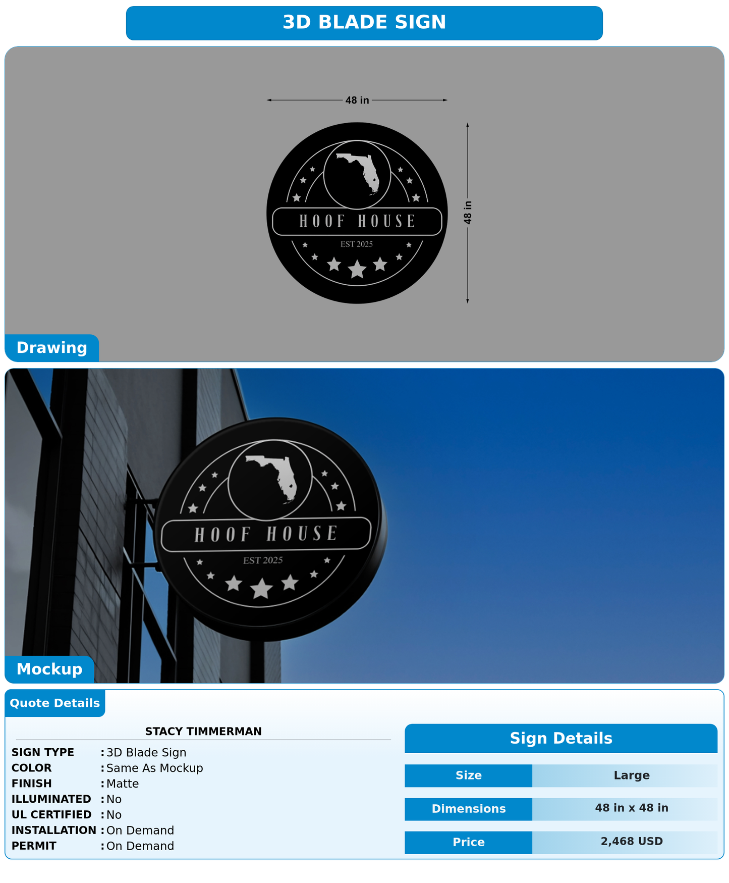 CUSTOM MOCKUP SIGN FOR Stacy Timmerman