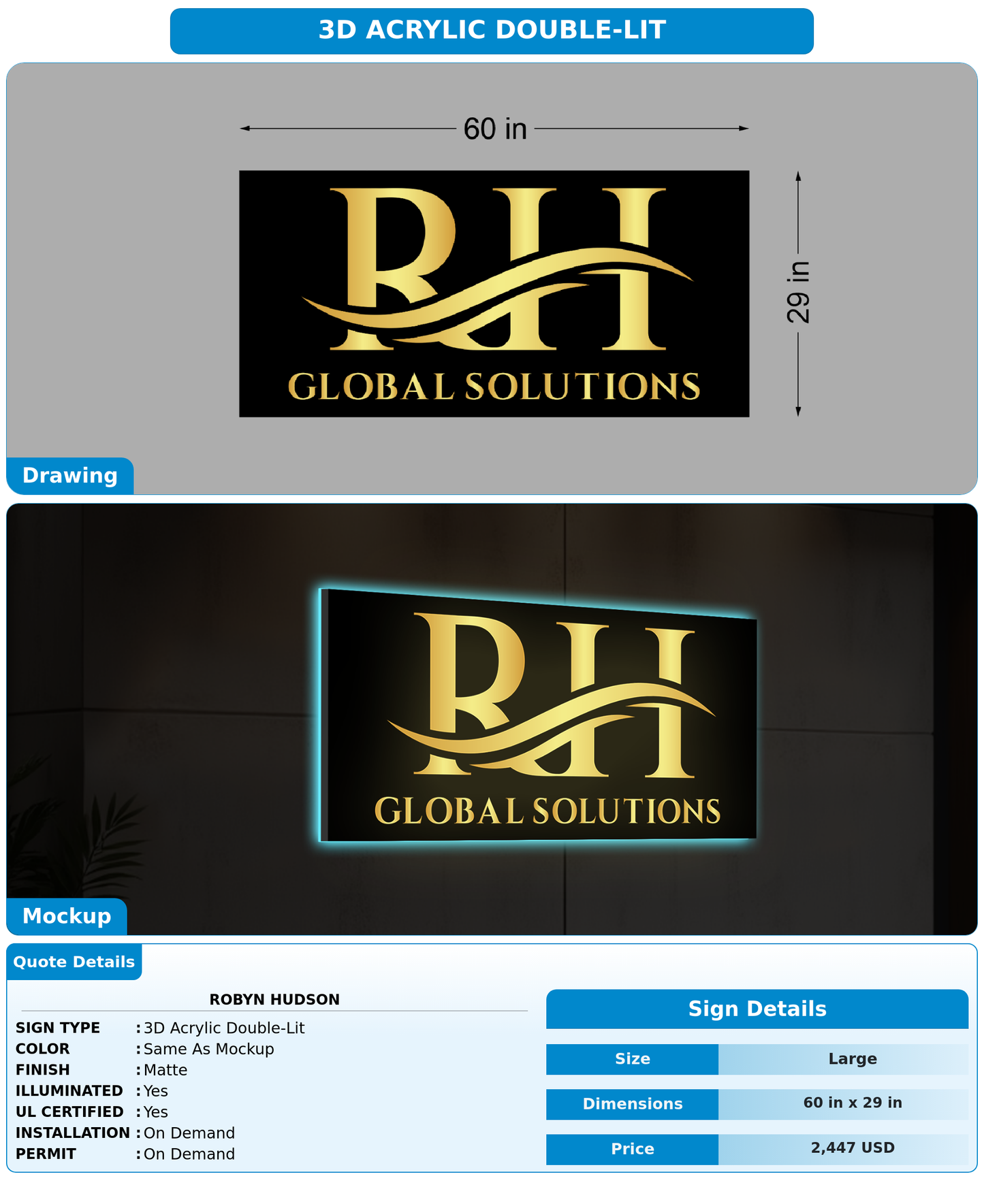 CUSTOM MOCKUP SIGN FOR Robyn Hudson