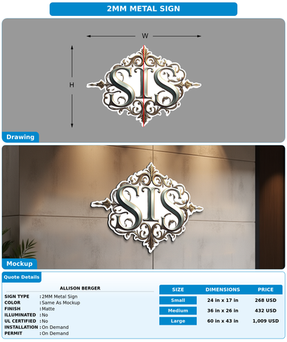 CUSTOM MOCKUP SIGN FOR Allison Berger