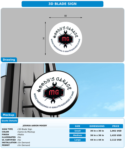 CUSTOM MOCKUP SIGN FOR Joshua Aaron Moody