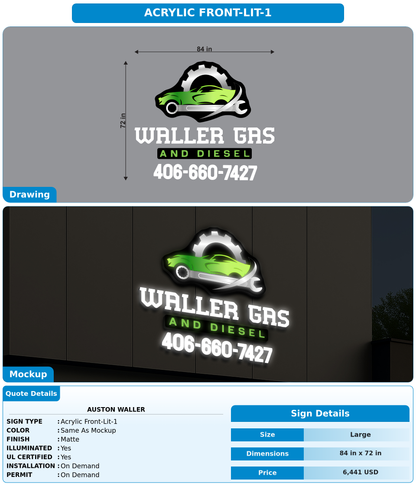 CUSTOM MOCKUP SIGN FOR Auston waller