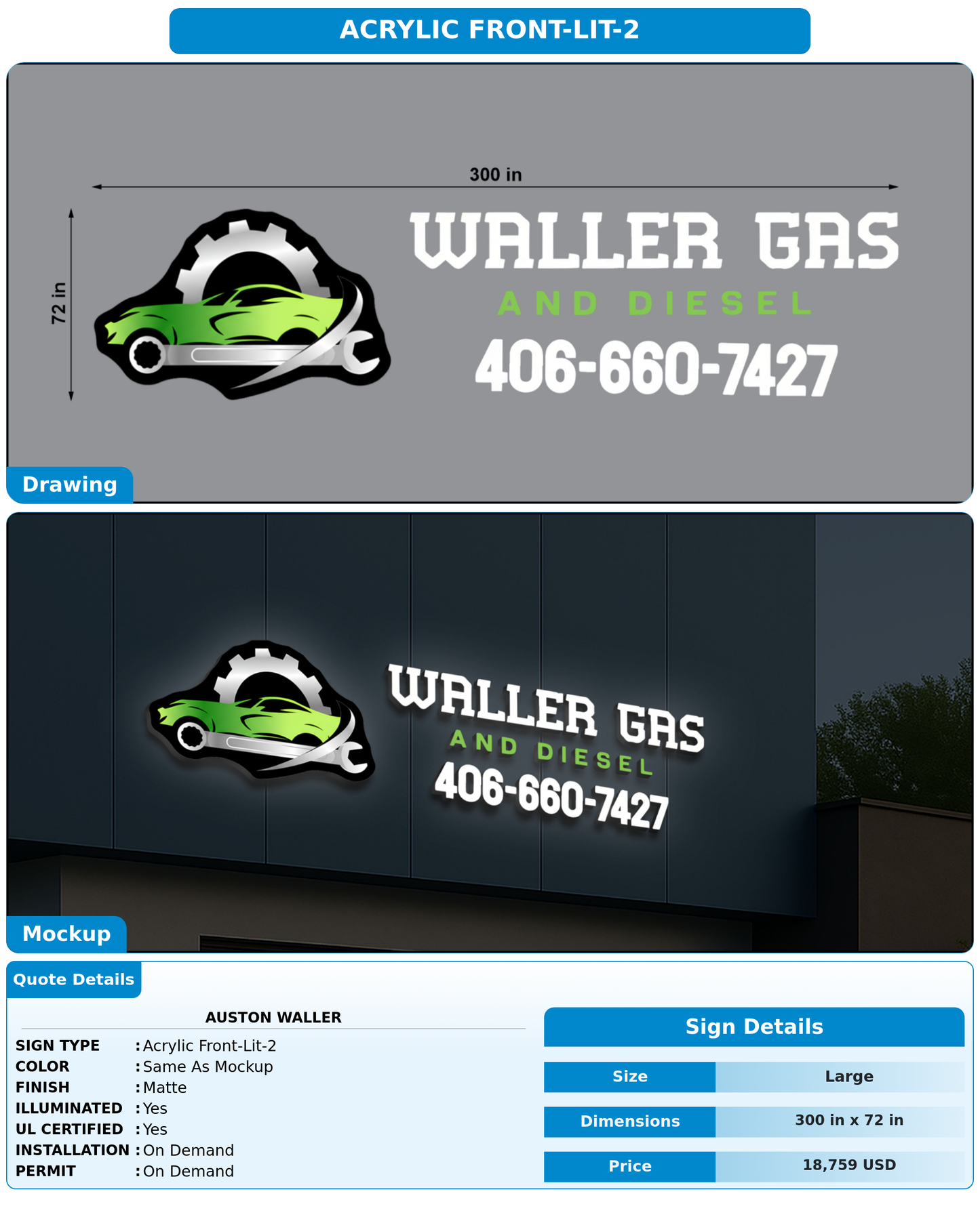 CUSTOM MOCKUP SIGN FOR Auston waller