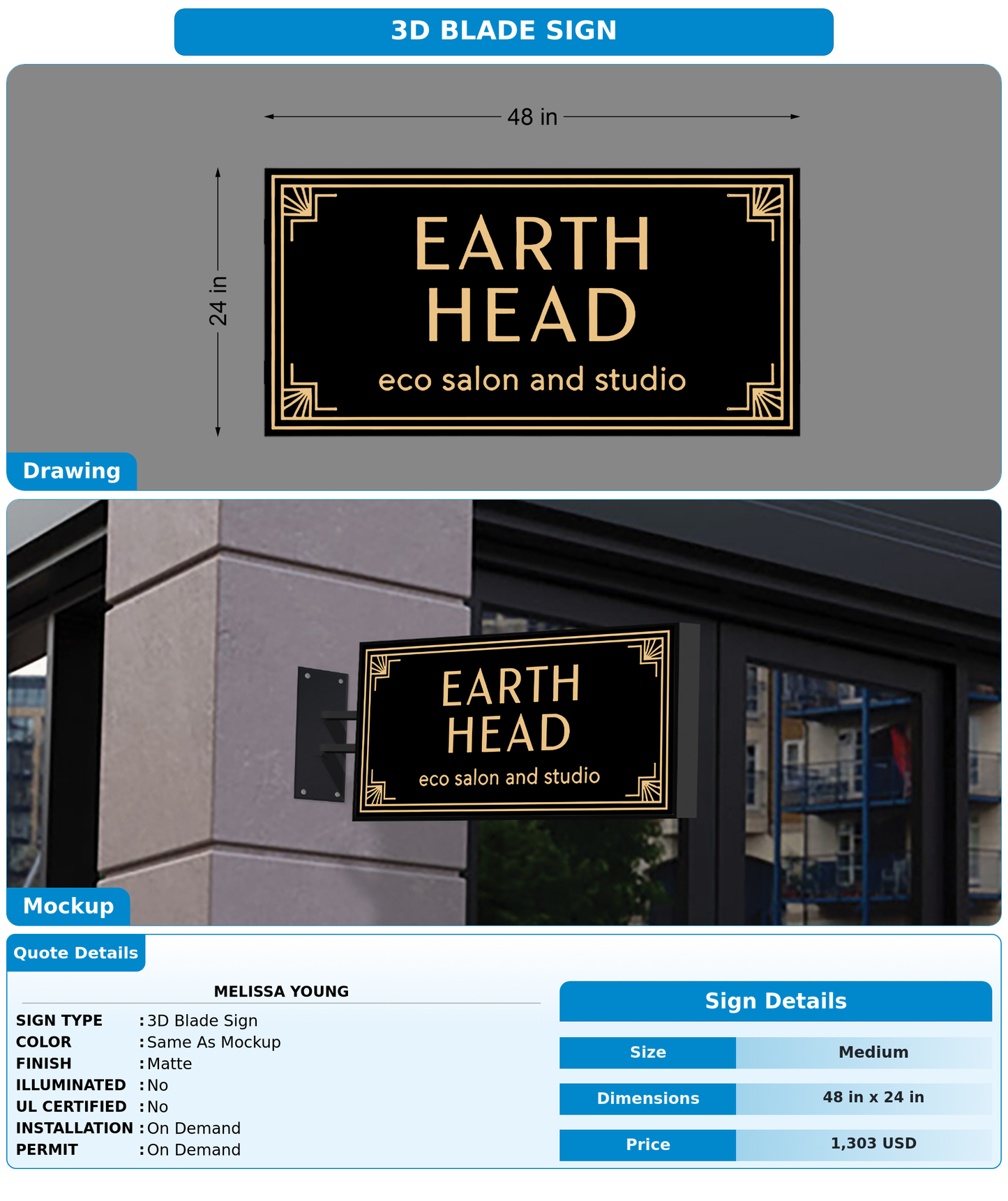 CUSTOM MOCKUP SIGN FOR melissa young
