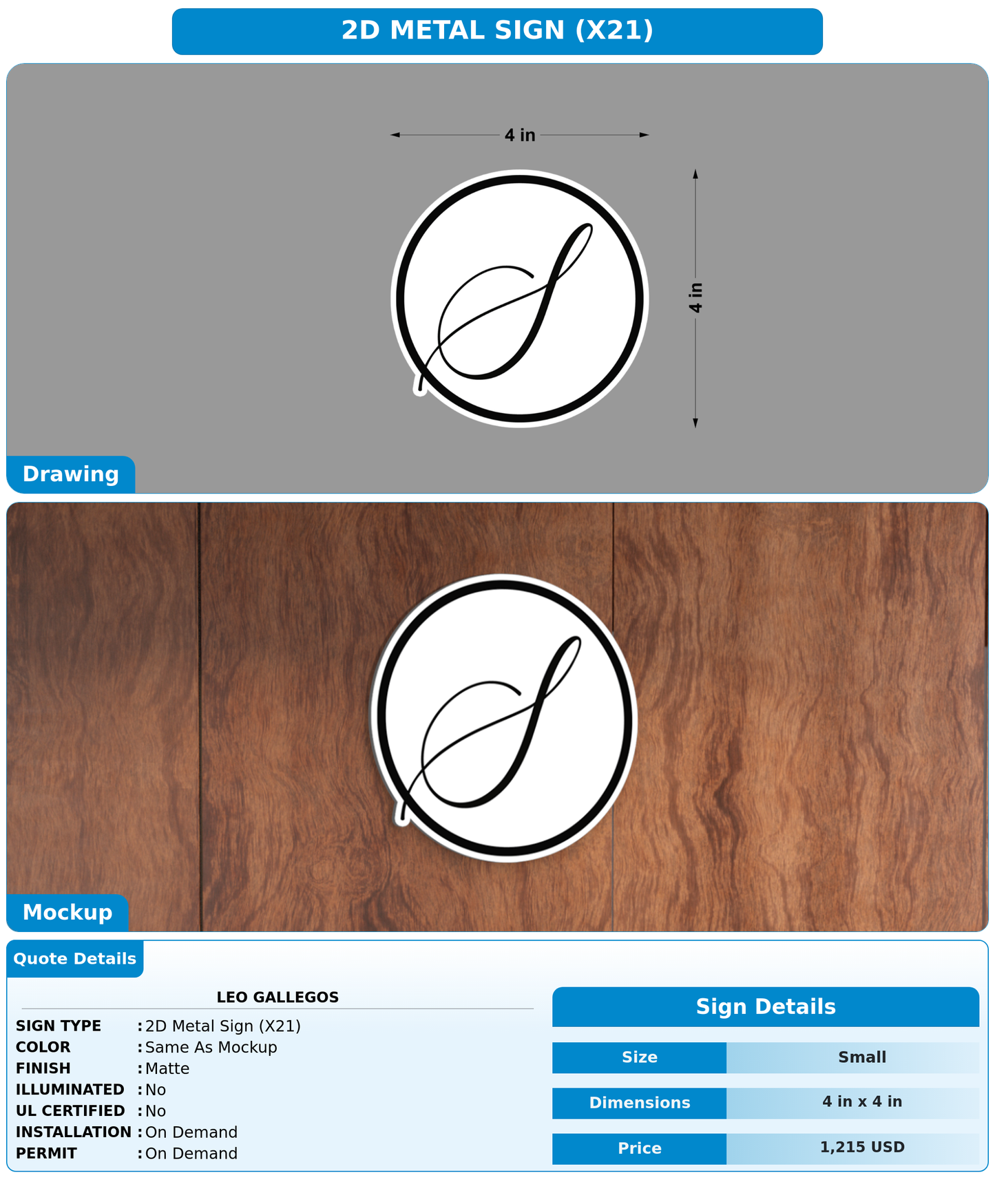 CUSTOM MOCKUP SIGN FOR Leo Gallegos