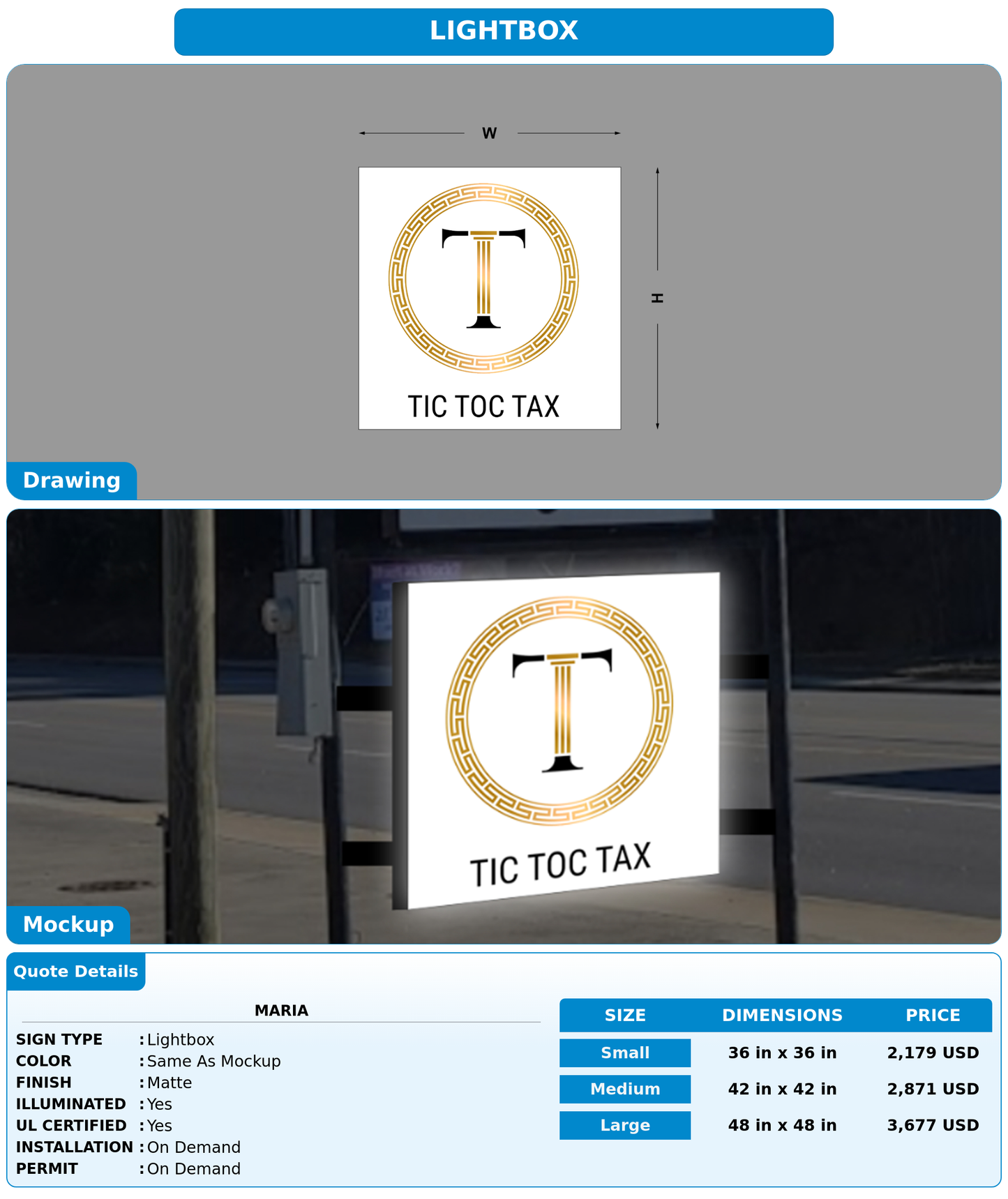 CUSTOM MOCKUP SIGN FOR Maria
