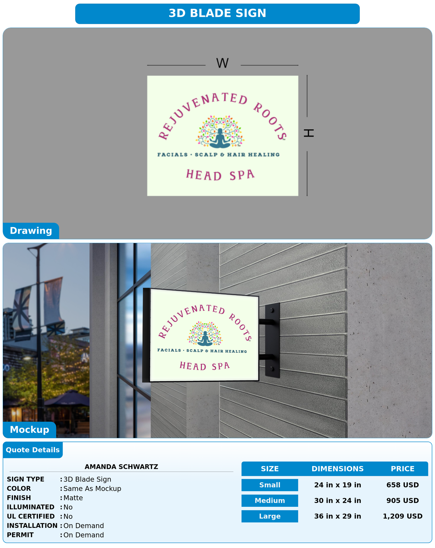 CUSTOM MOCKUP SIGN FOR Amanda Schwartz