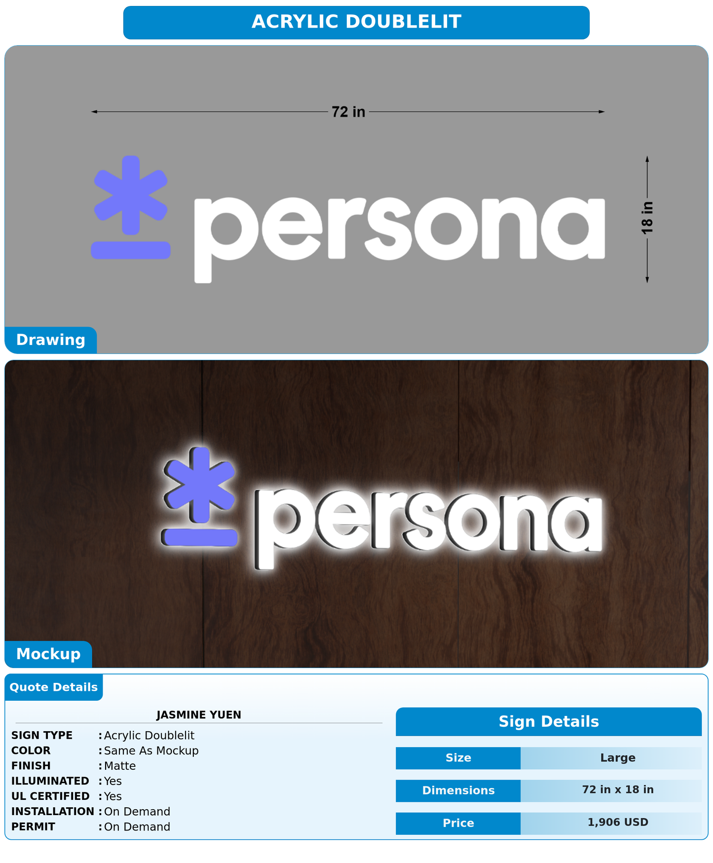 CUSTOM MOCKUP SIGN FOR Jasmine Yuen