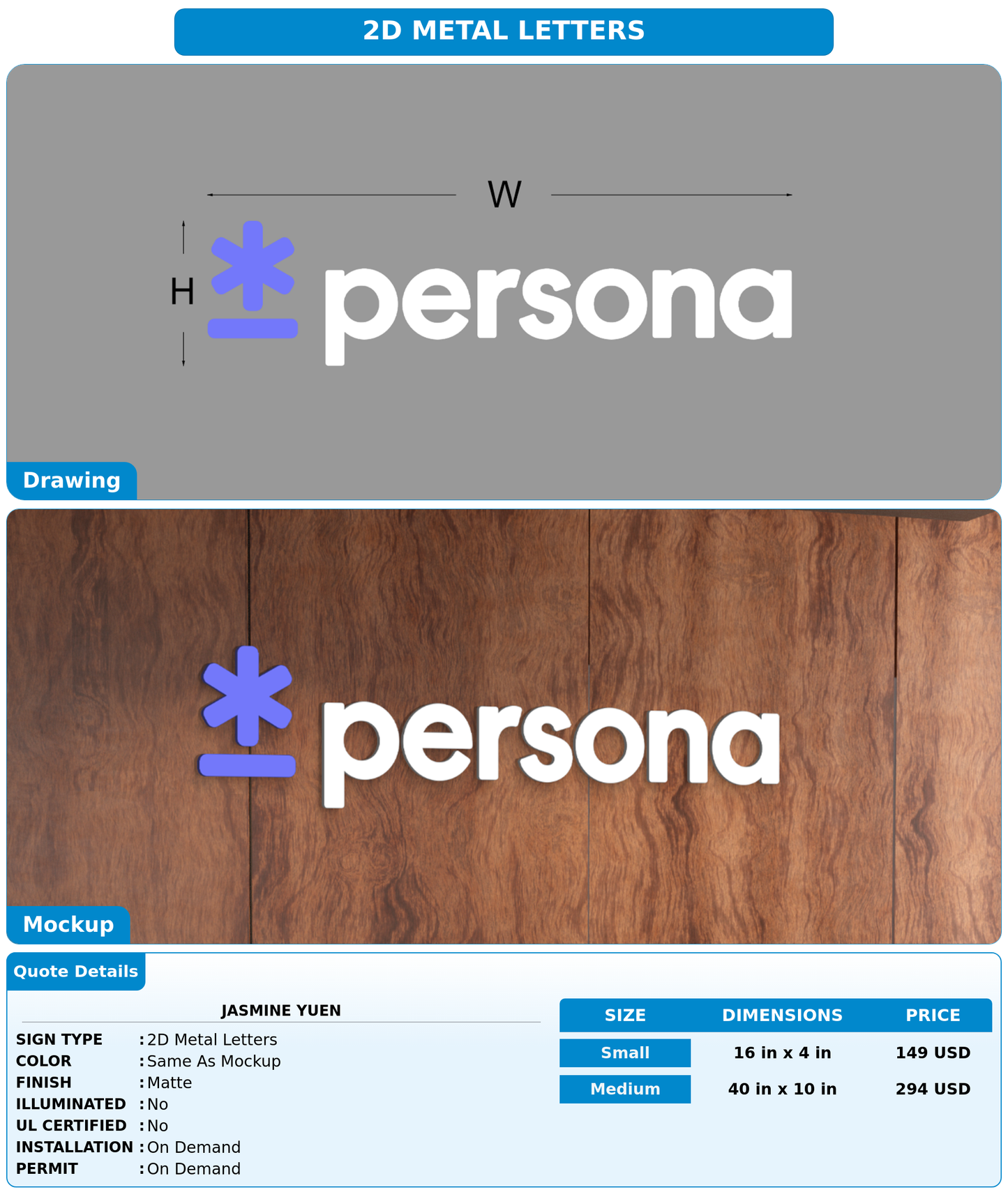 CUSTOM MOCKUP SIGN FOR Jasmine Yuen