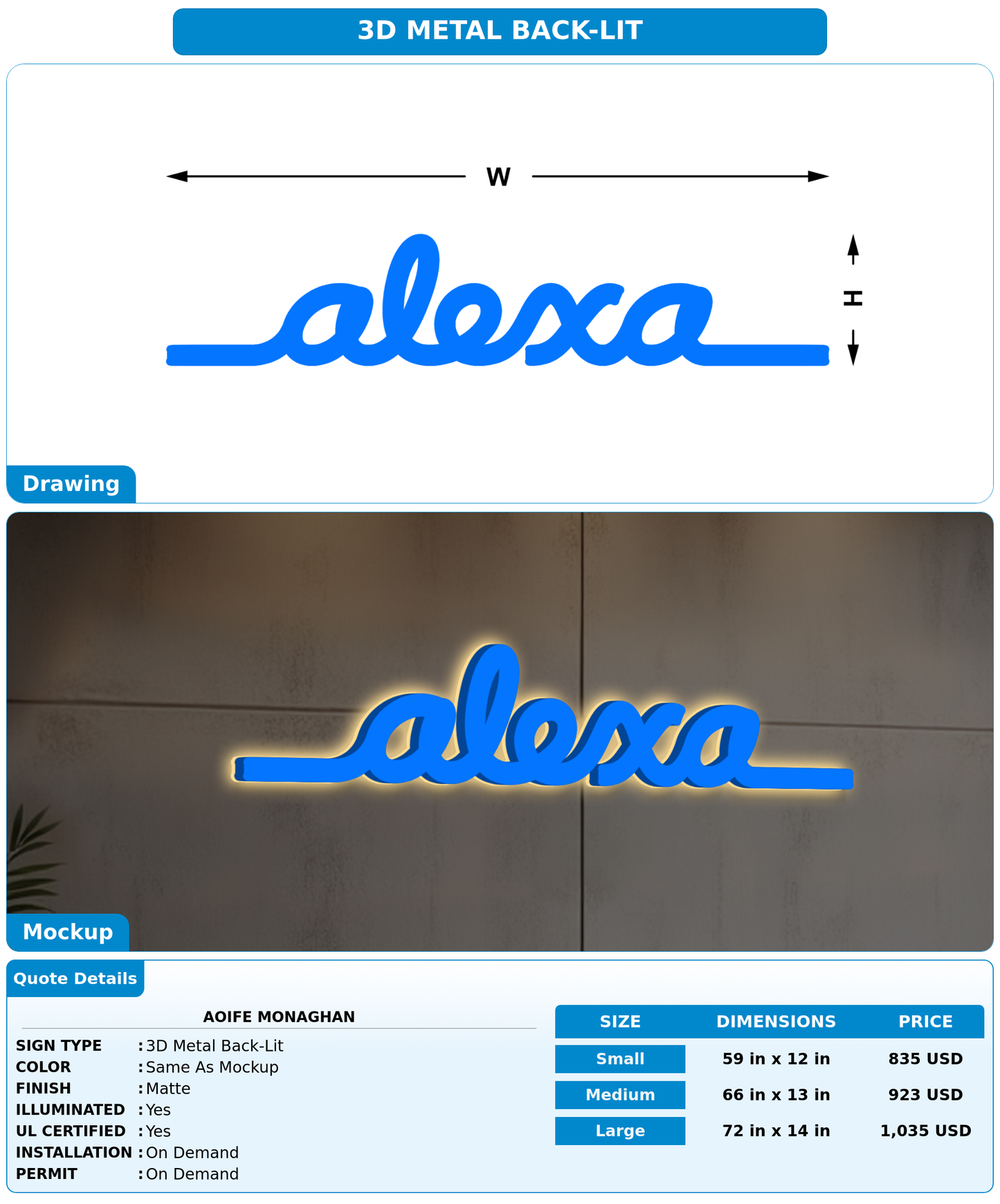CUSTOM MOCKUP SIGN FOR Aoife Monaghan