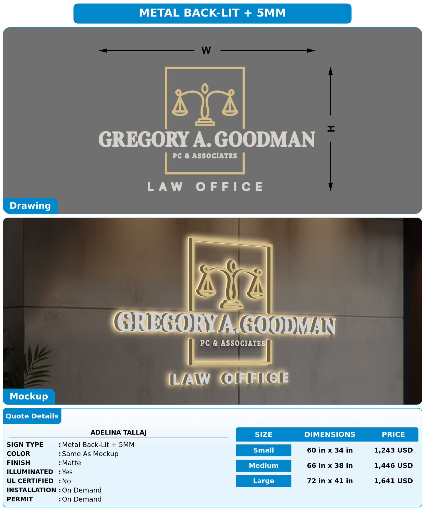 CUSTOM MOCKUP SIGN FOR Adelina tallaj