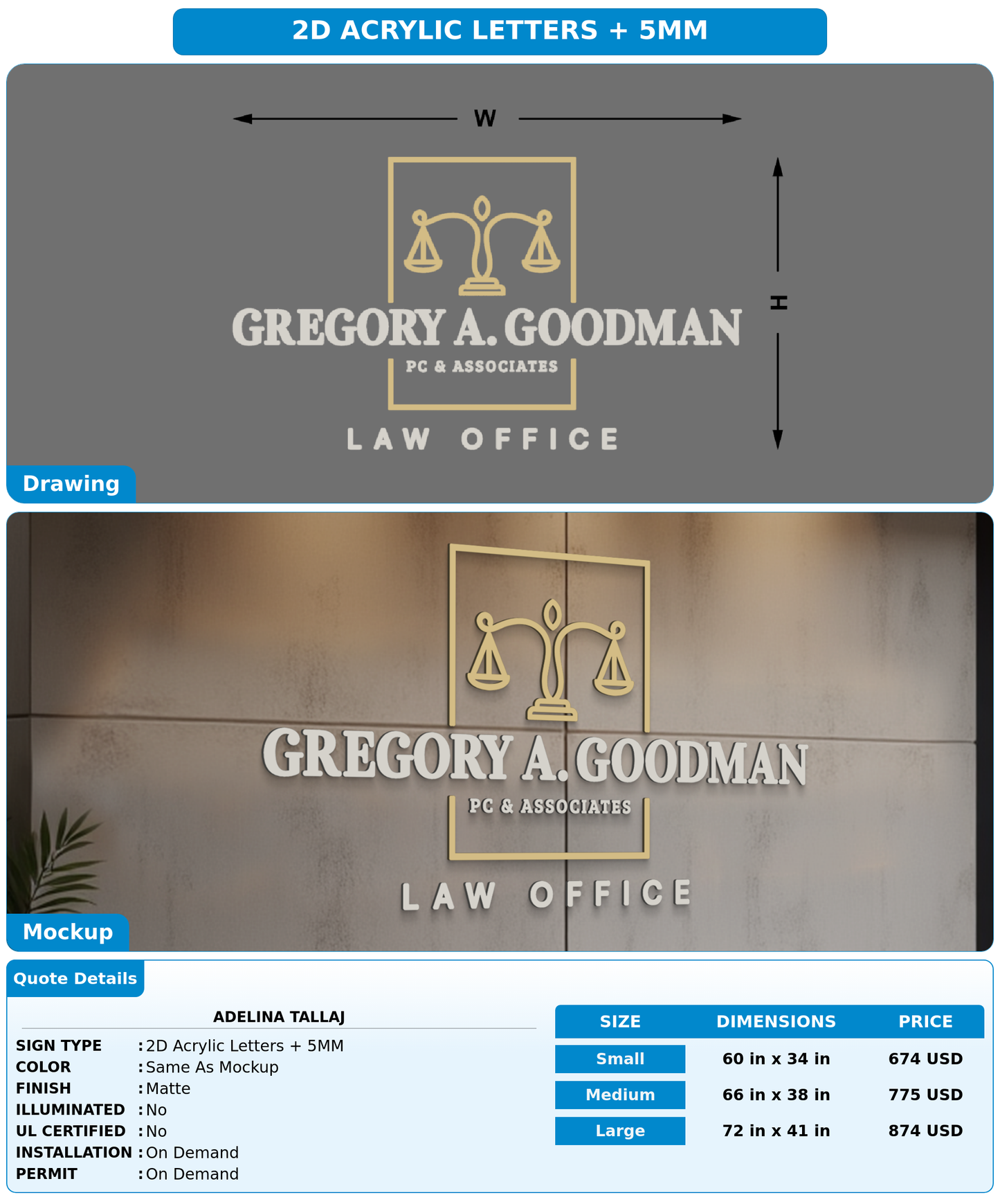 CUSTOM MOCKUP SIGN FOR Adelina tallaj