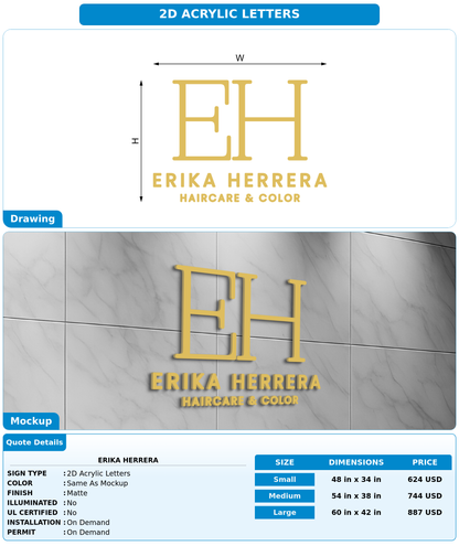 CUSTOM MOCKUP SIGN FOR Erika Herrera