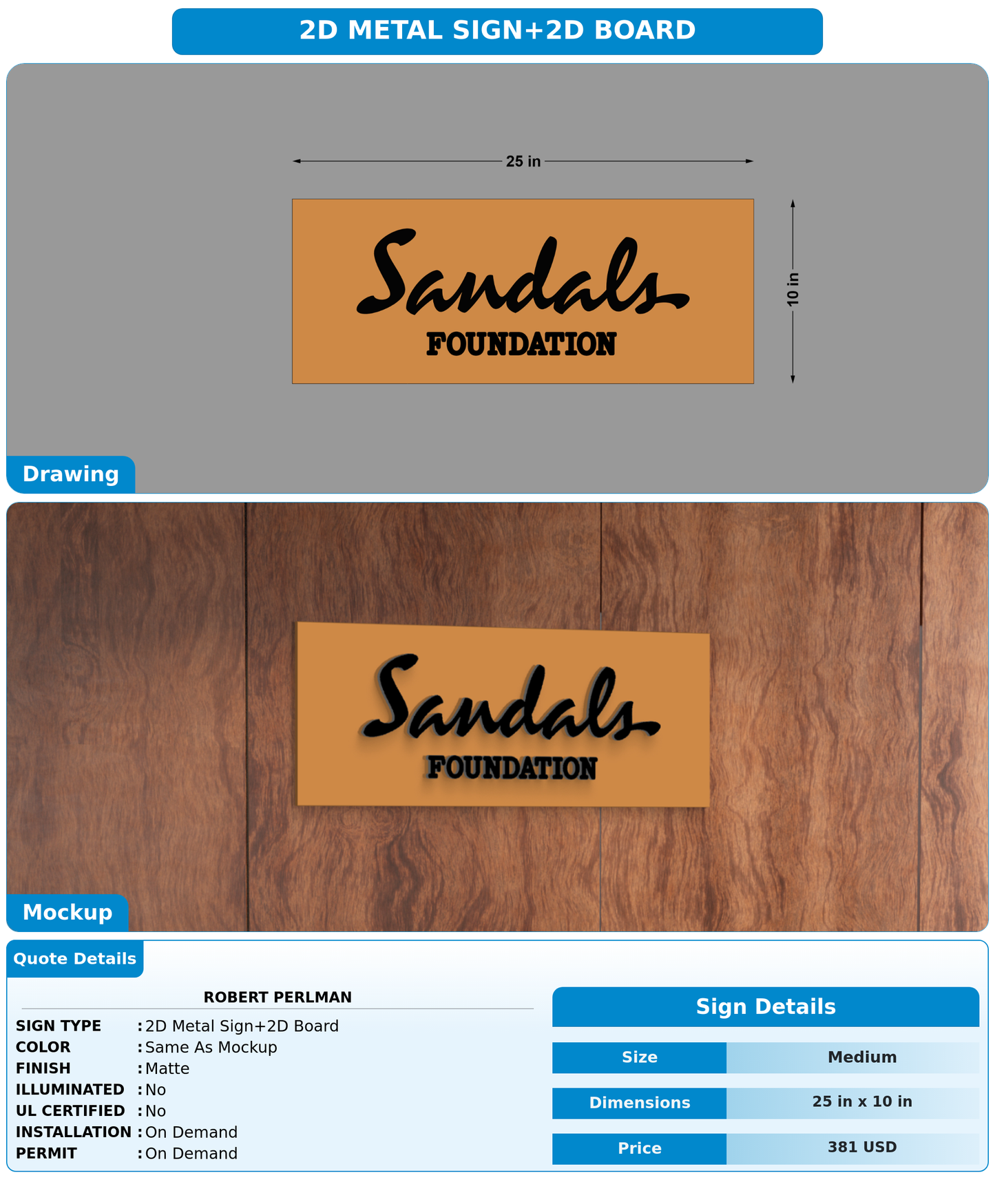 CUSTOM MOCKUP SIGN FOR Robert Perlman