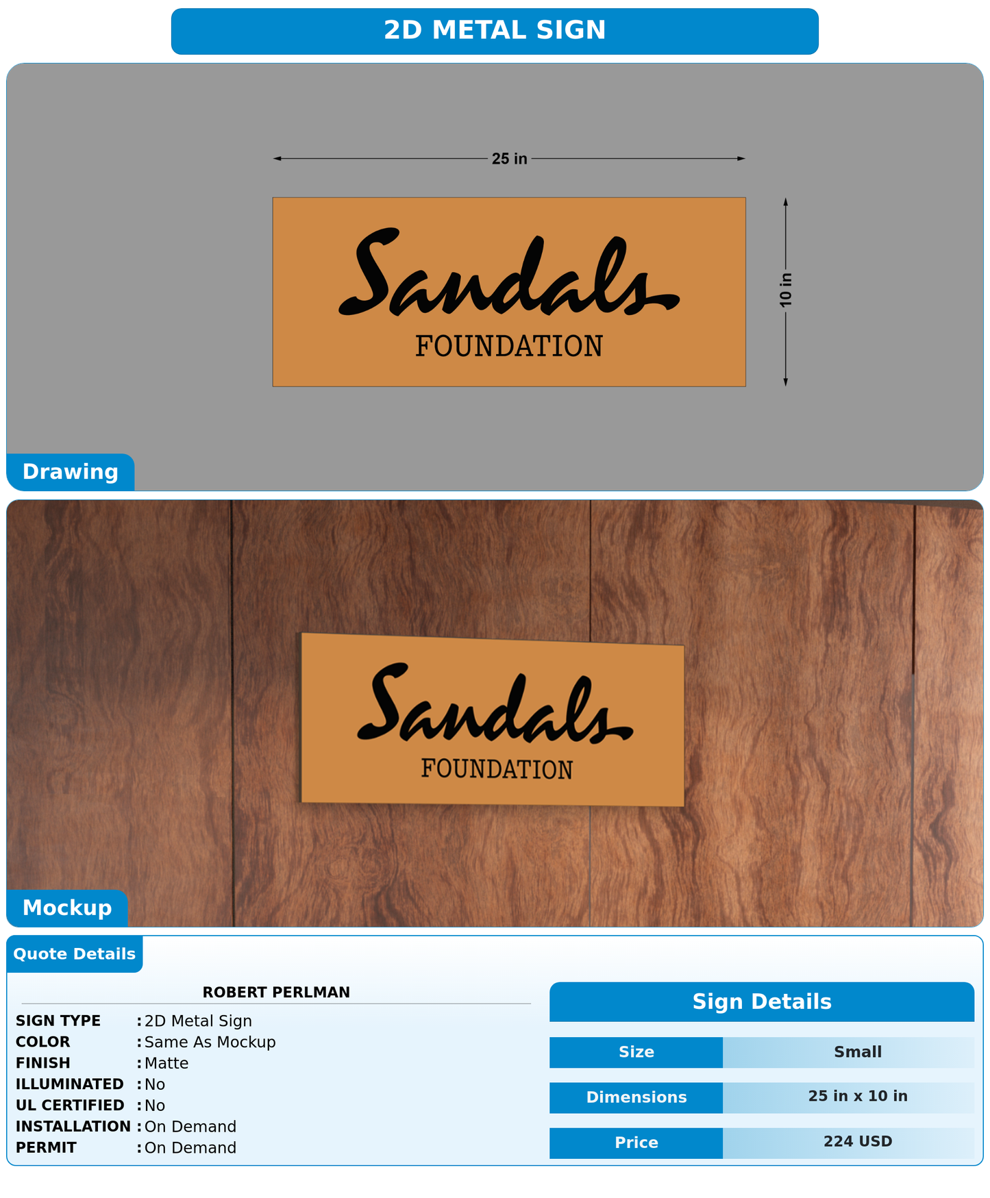CUSTOM MOCKUP SIGN FOR Robert Perlman