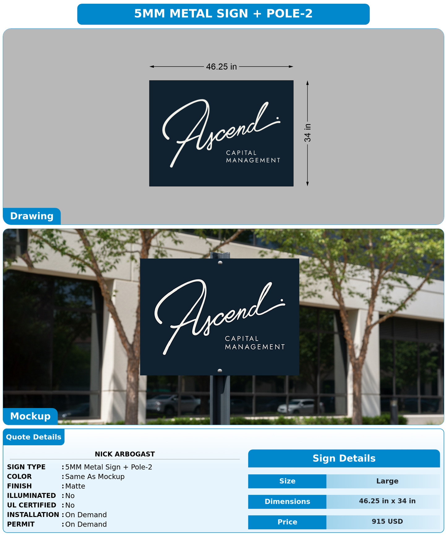 CUSTOM MOCKUP SIGN FOR Nick Arbogast