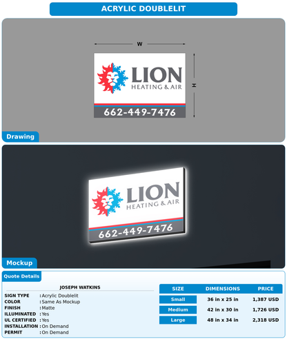 CUSTOM MOCKUP SIGN FOR Joseph watkins