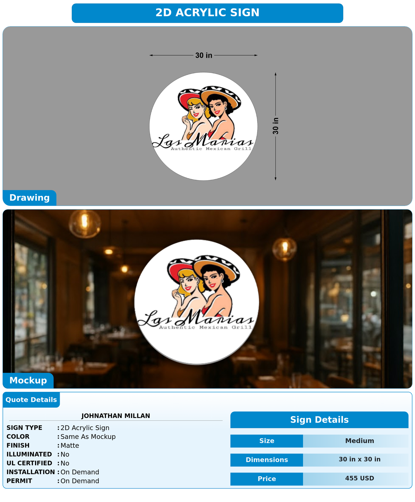 CUSTOM MOCKUP SIGN FOR Johnathan Millan