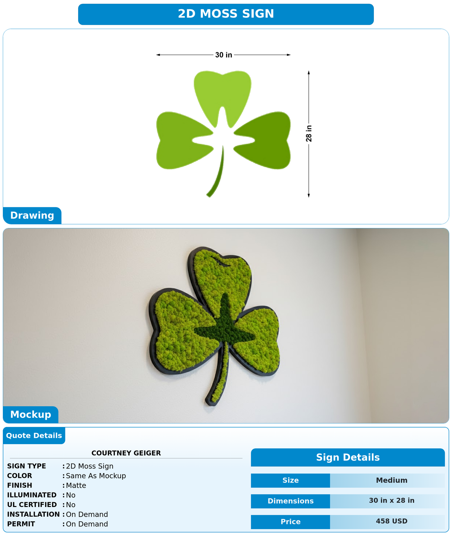 CUSTOM MOCKUP SIGN FOR Courtney Geiger
