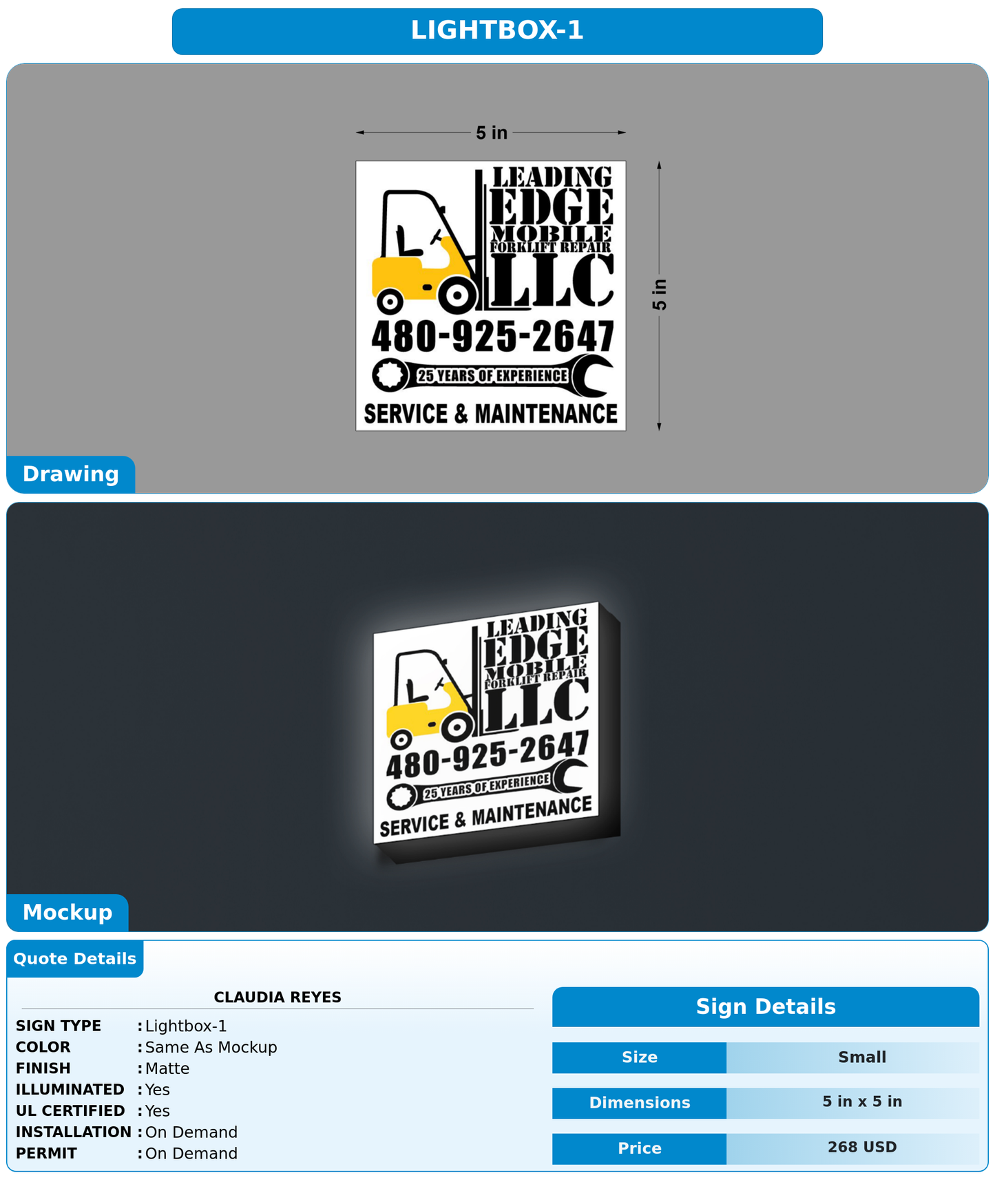 CUSTOM MOCKUP SIGN FOR CLAUDIA REYES