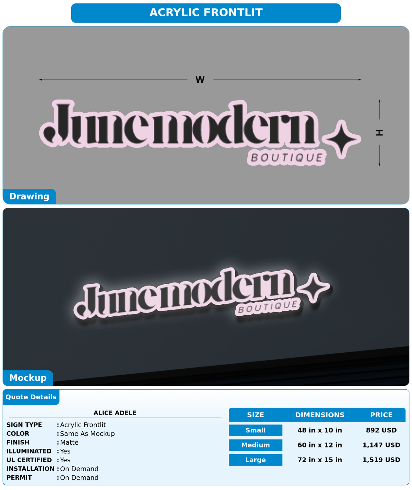 CUSTOM MOCKUP SIGN FOR alice adele