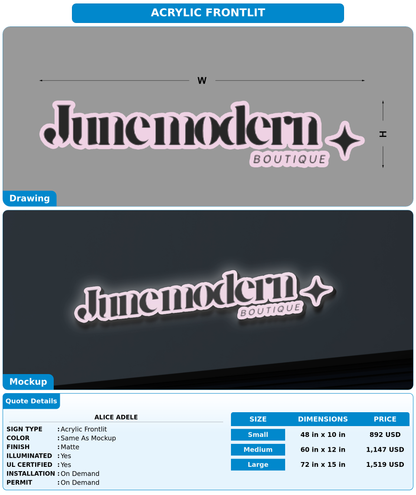 CUSTOM MOCKUP SIGN FOR alice adele