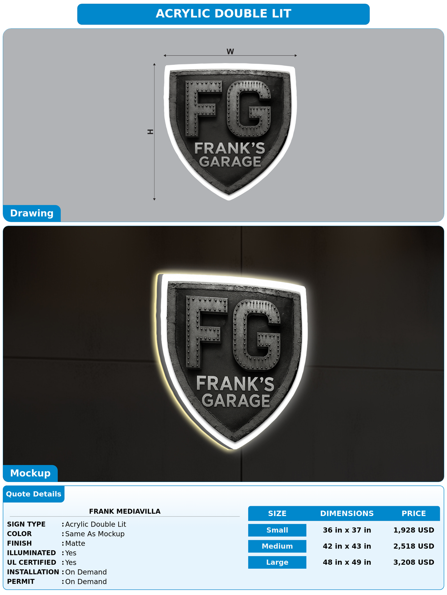 CUSTOM MOCKUP SIGN FOR Frank Mediavilla