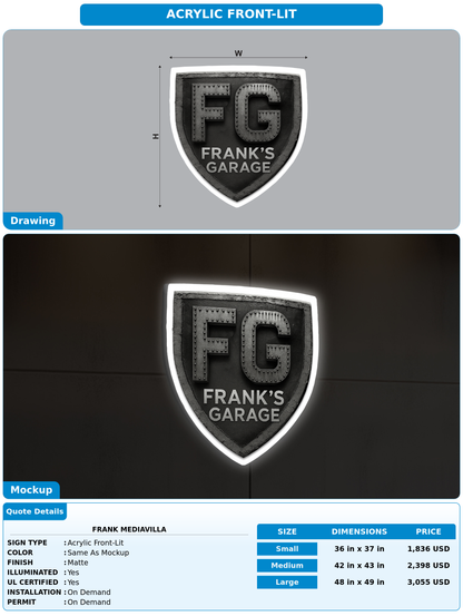 CUSTOM MOCKUP SIGN FOR Frank Mediavilla