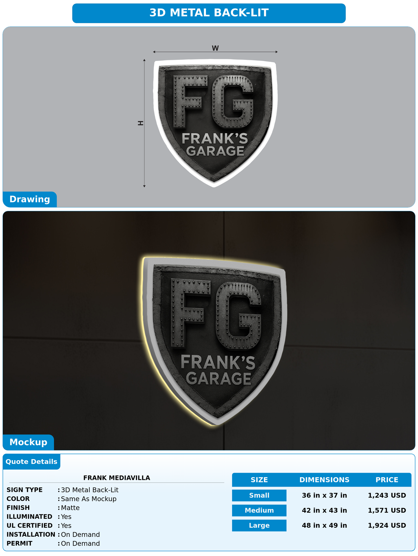 CUSTOM MOCKUP SIGN FOR Frank Mediavilla