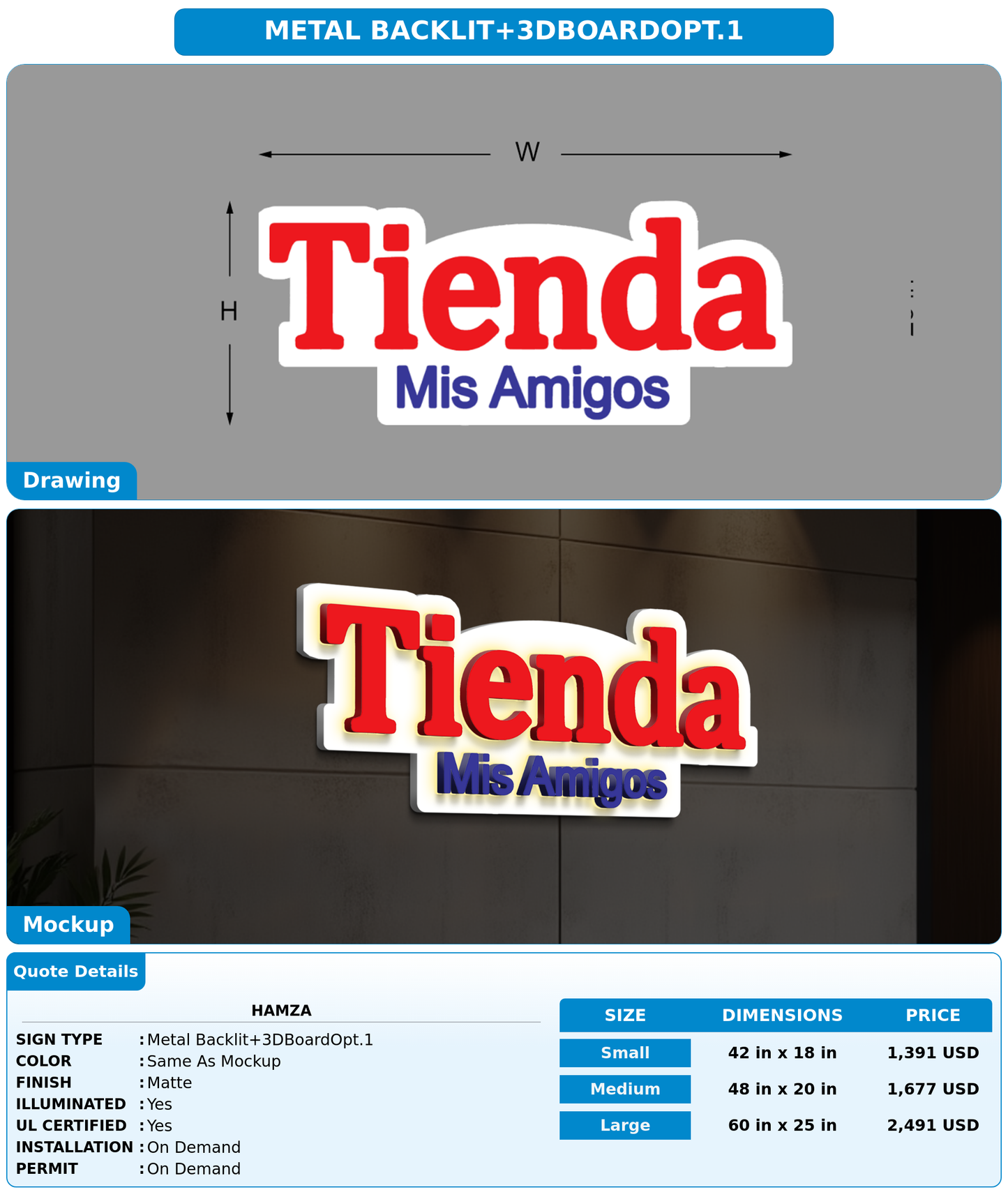 CUSTOM MOCKUP SIGN FOR Hamza