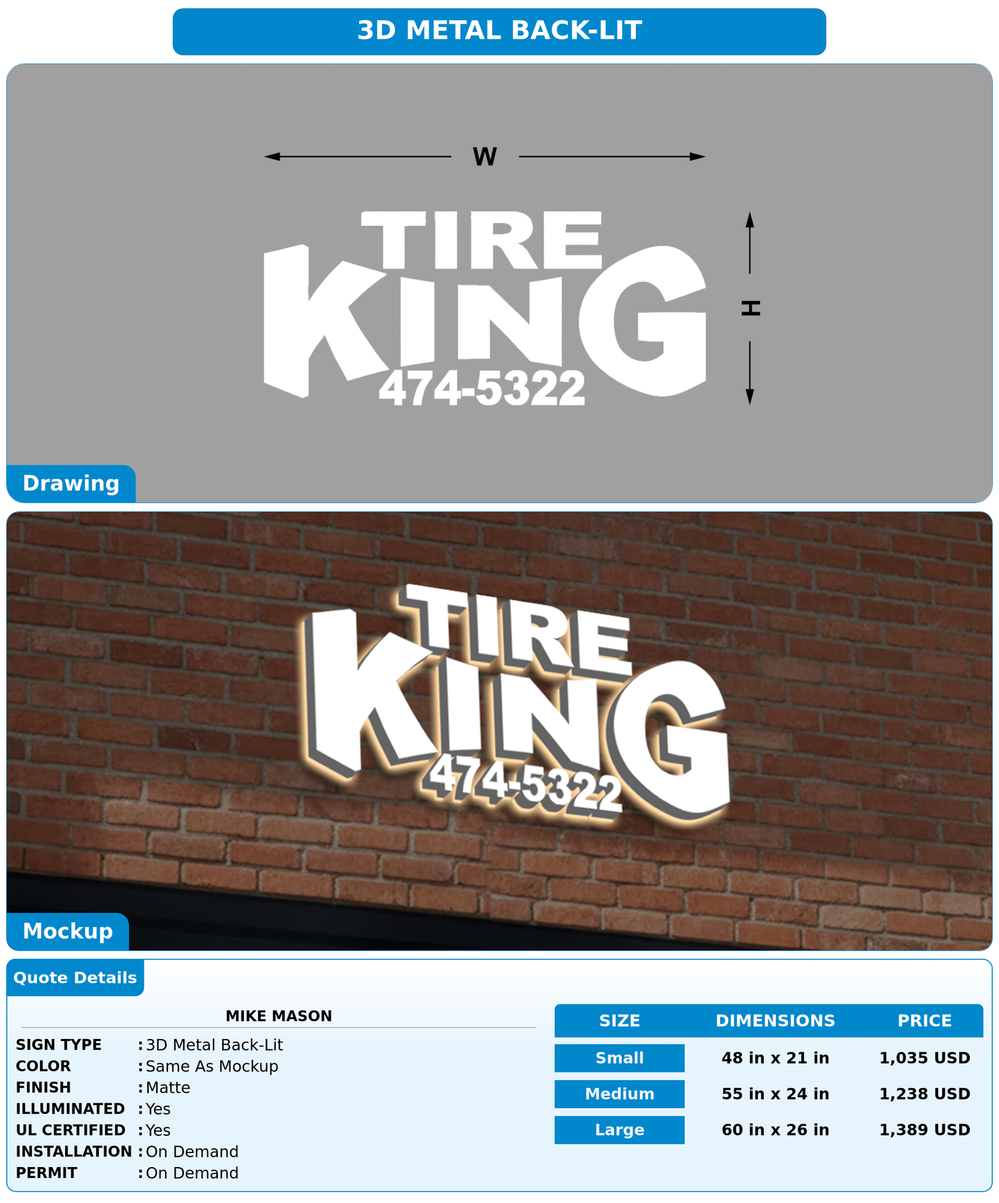 CUSTOM MOCKUP SIGN FOR Mike Mason