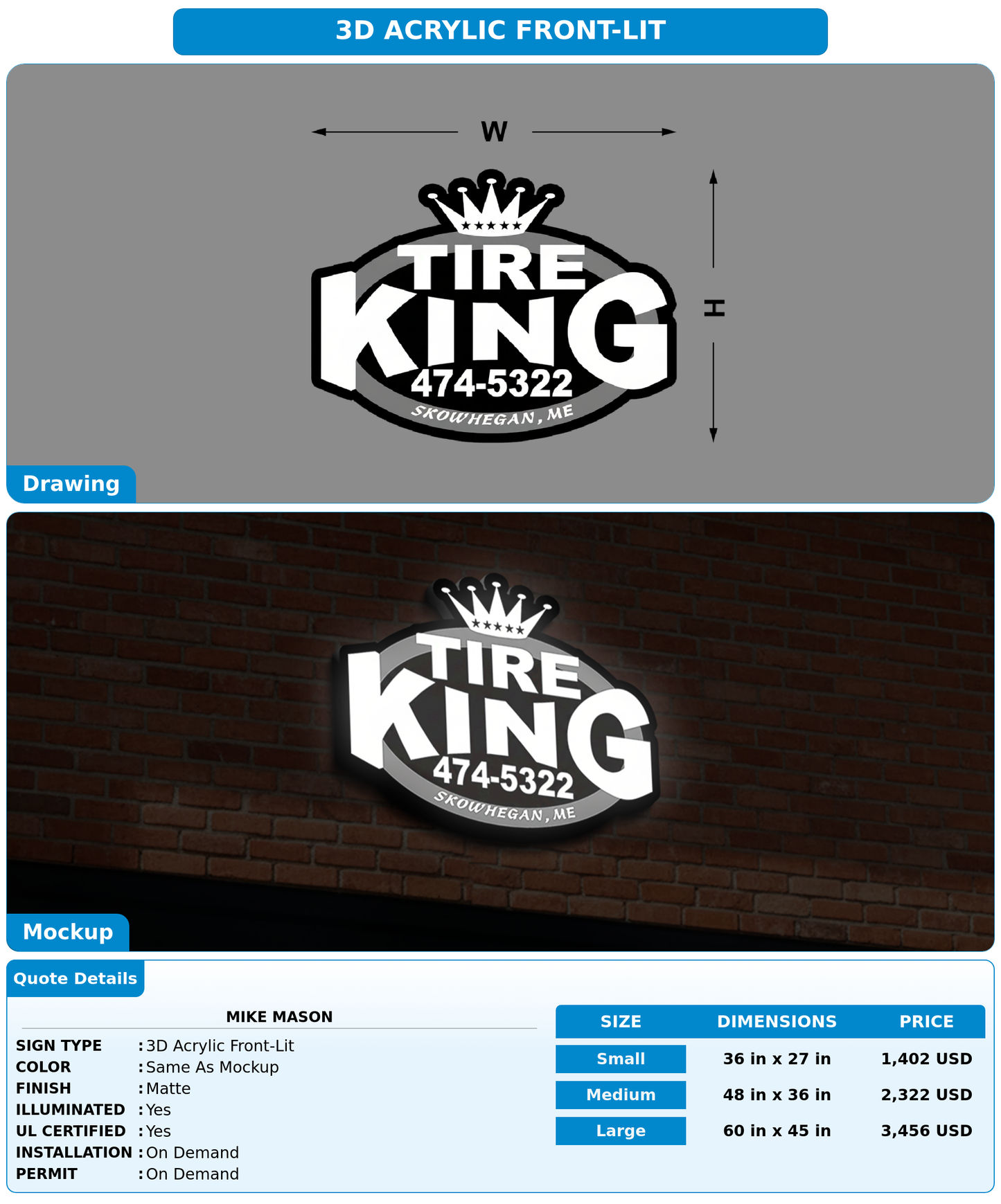 CUSTOM MOCKUP SIGN FOR Mike Mason