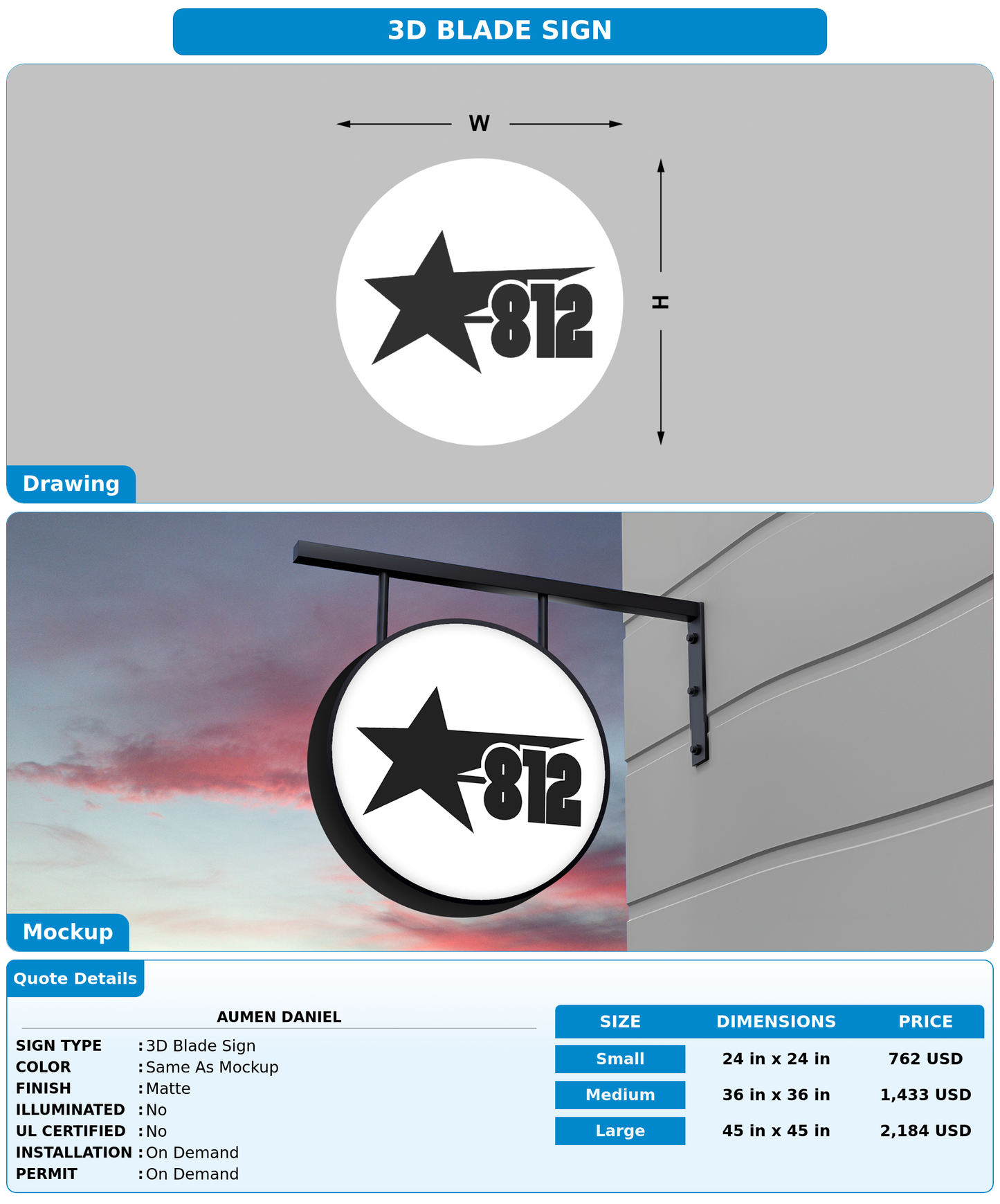 CUSTOM MOCKUP SIGN FOR Aumen Daniel