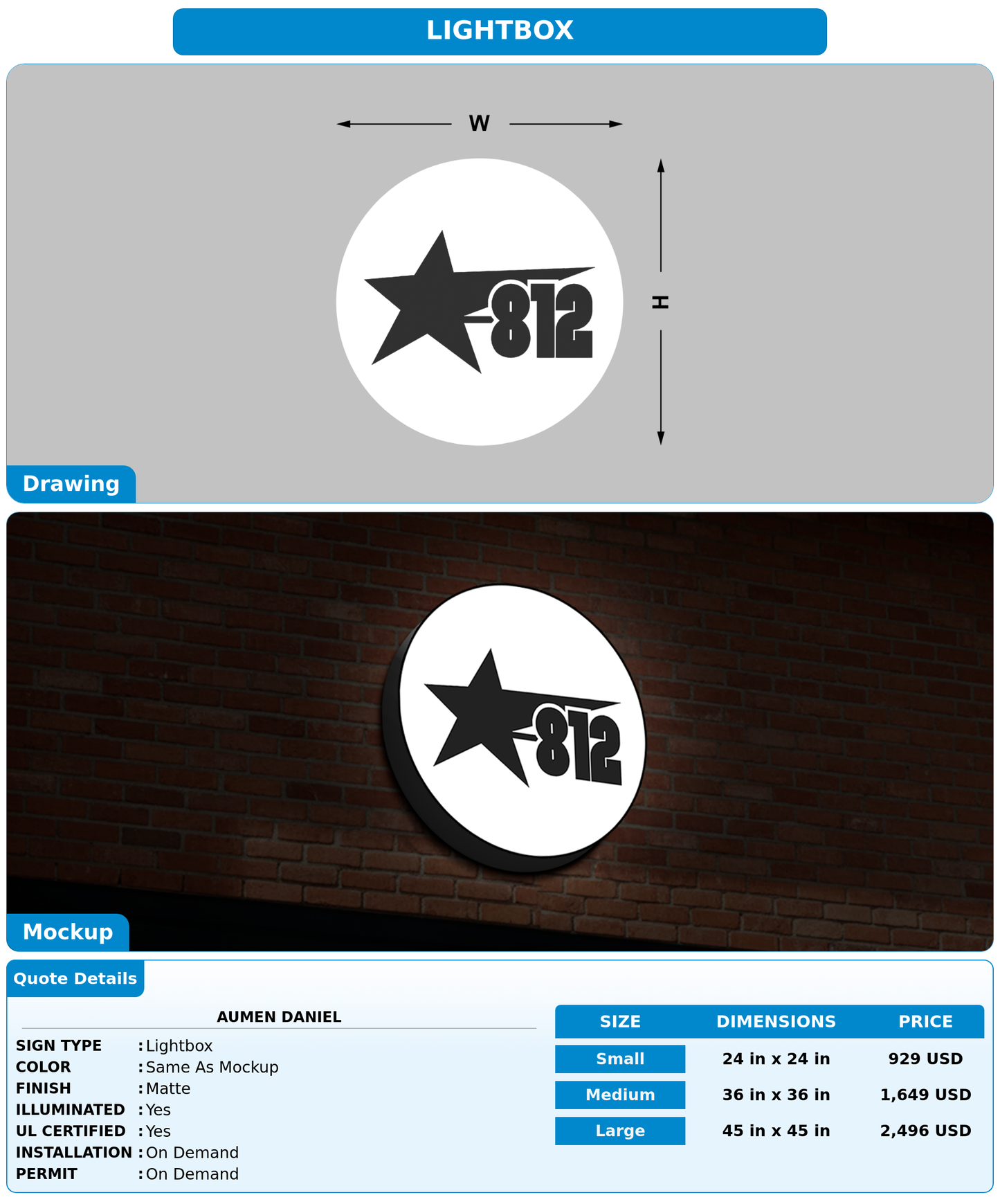 CUSTOM MOCKUP SIGN FOR Aumen Daniel