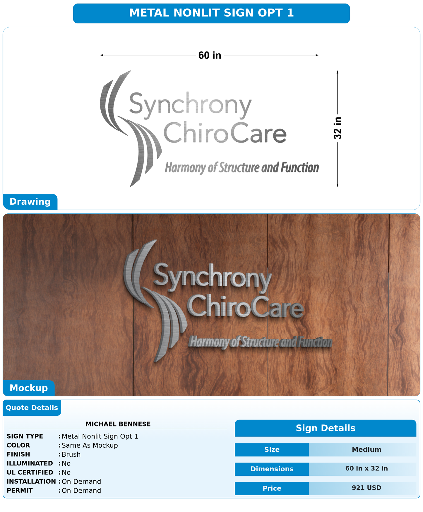 CUSTOM MOCKUP SIGN FOR Michael Bennese