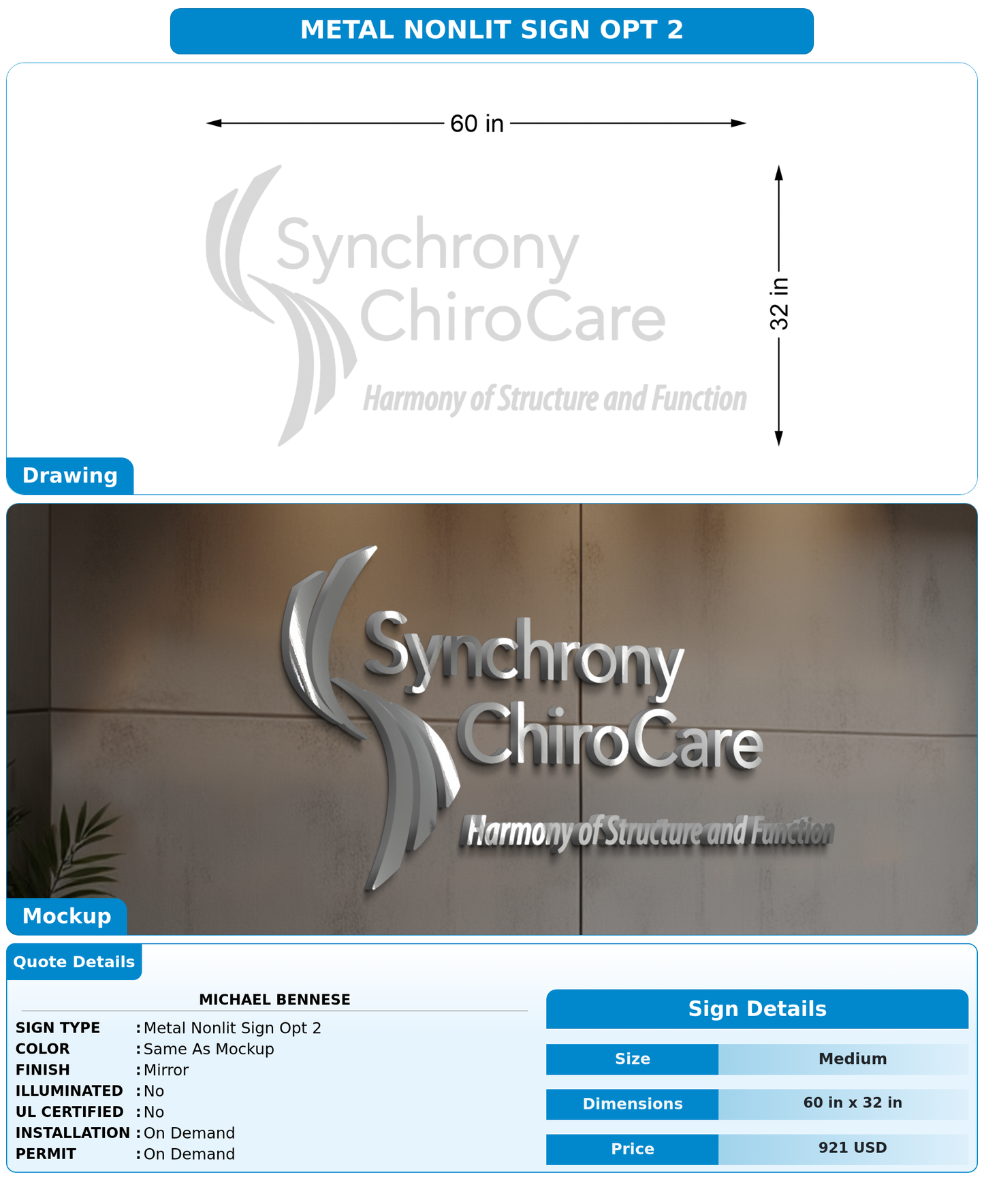 CUSTOM MOCKUP SIGN FOR Michael Bennese