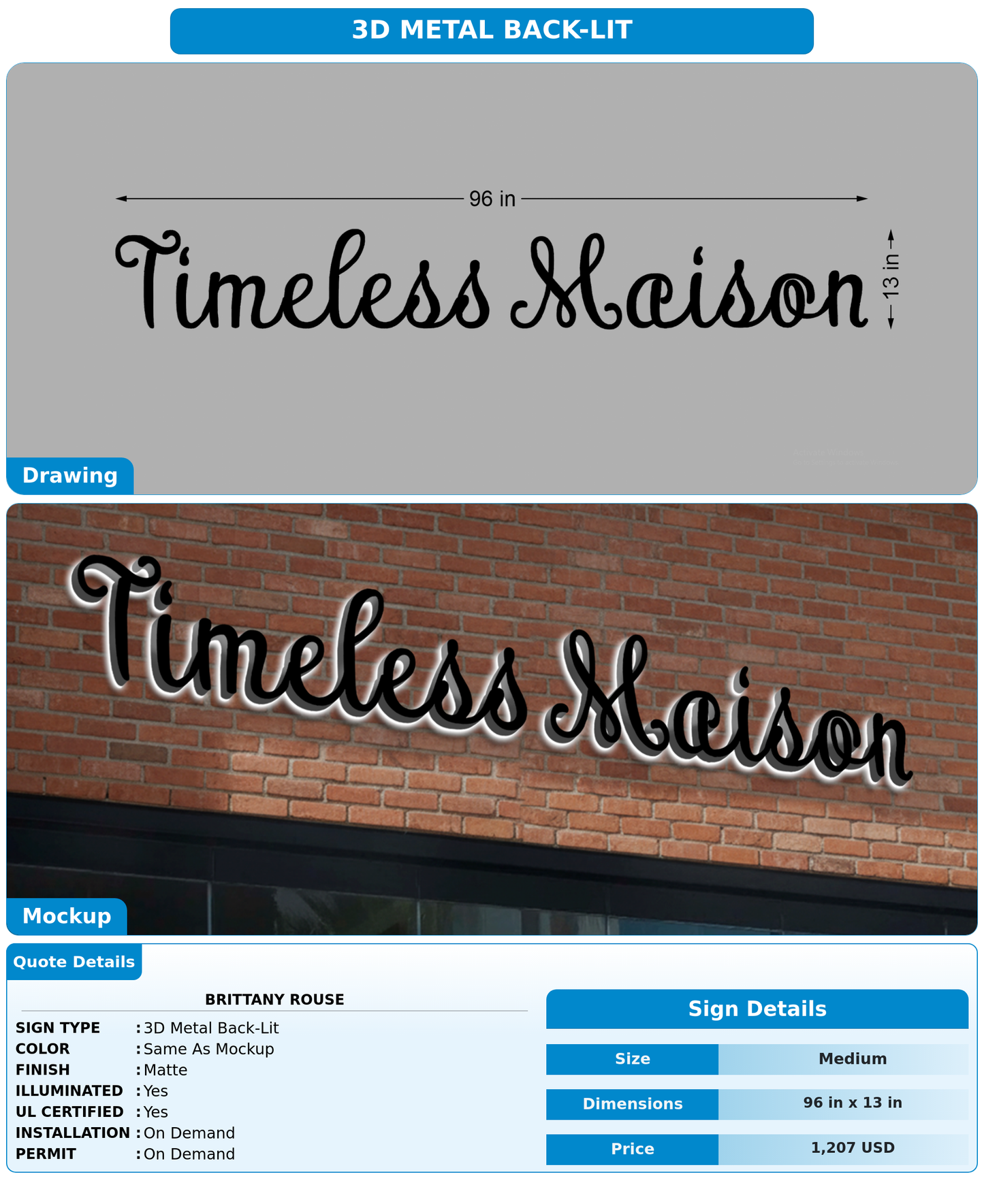 CUSTOM MOCKUP SIGN FOR Brittany rouse
