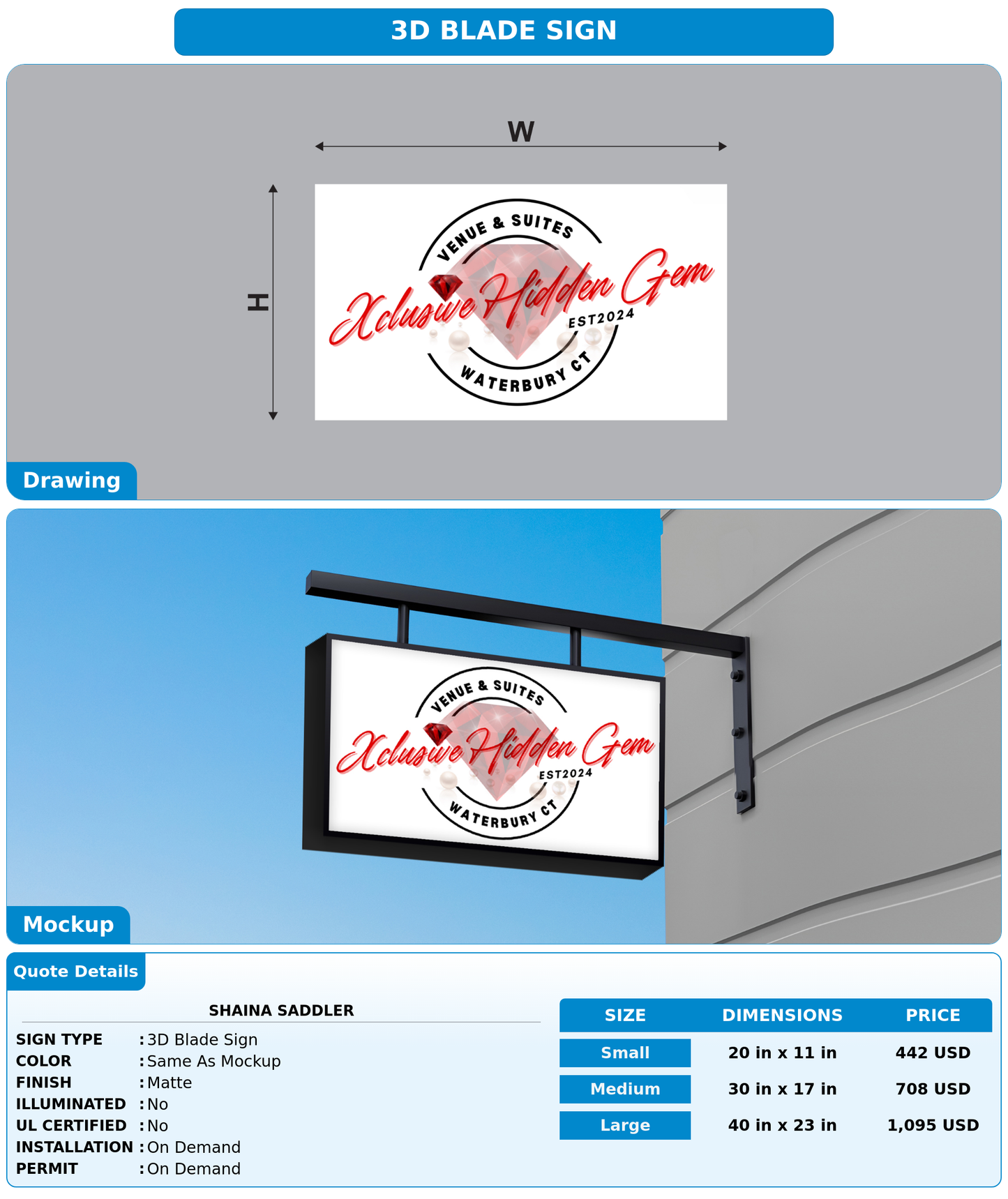 CUSTOM MOCKUP SIGN FOR Shaina Saddler